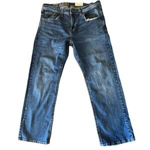 TK Axel Slim Fit Bootcut Jeans Men's 36x 32 Stretch Dark Wash Blue Denim